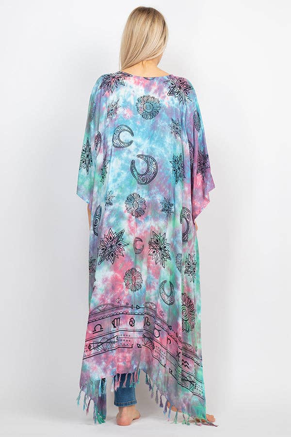 Mystical Hi Low Poncho: Aqua / One Size - DukeCityHerbs