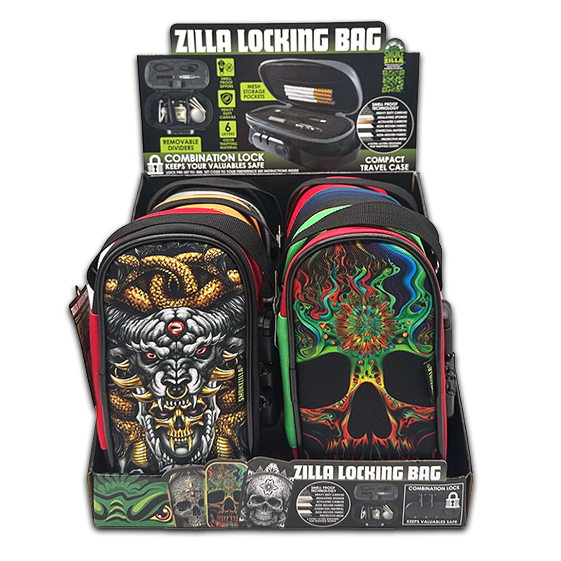 ZILLA LOCKING STASH BAG 6 PIECES PER DISPLAY