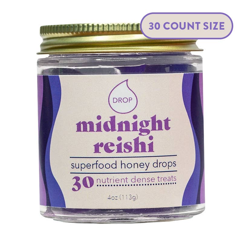Midnight Reishi | Mushroom Honey Gummy | Sleep & Relaxation: 30 Count Jar (Standard Retail)