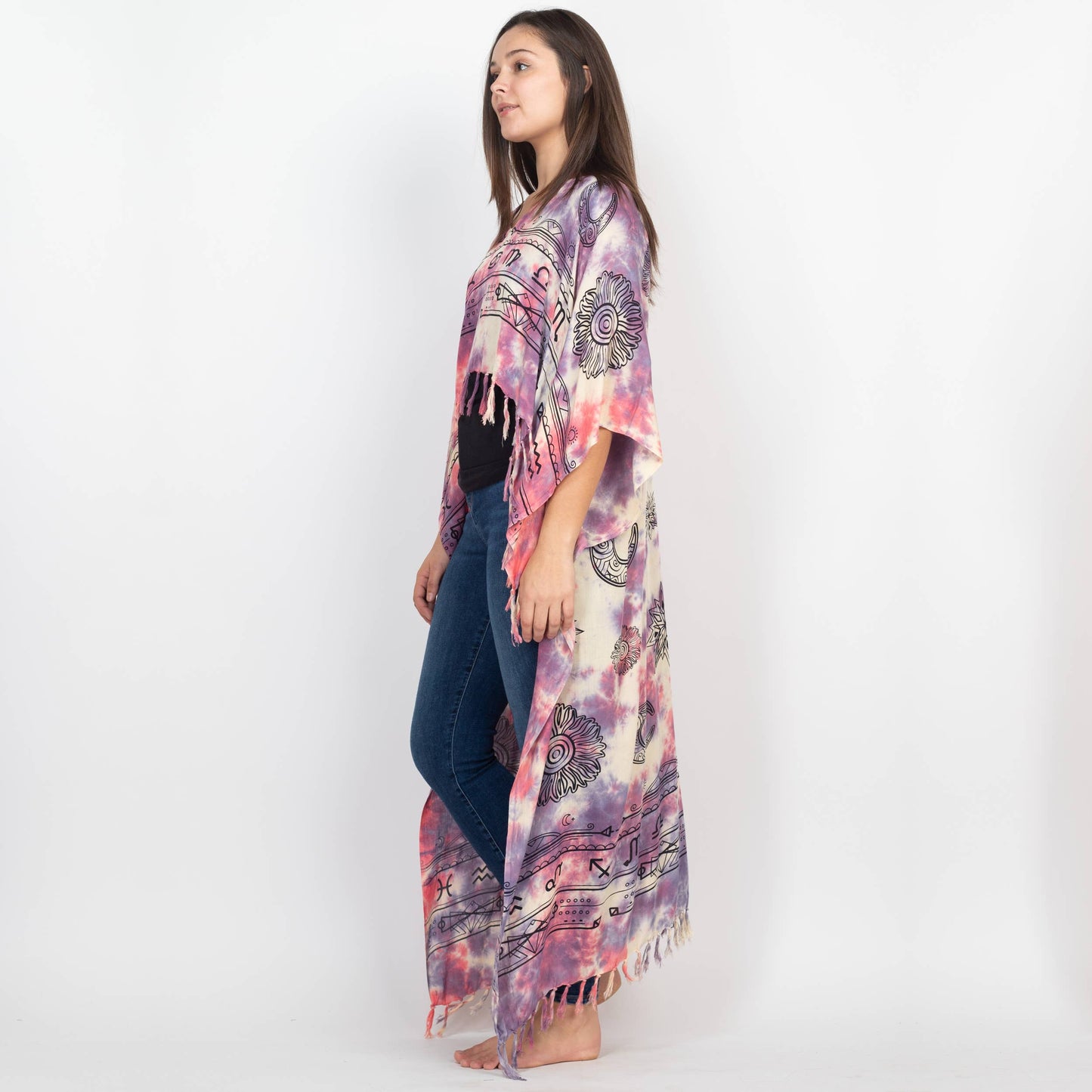 Mystical Hi Low Poncho: Violet / One Size