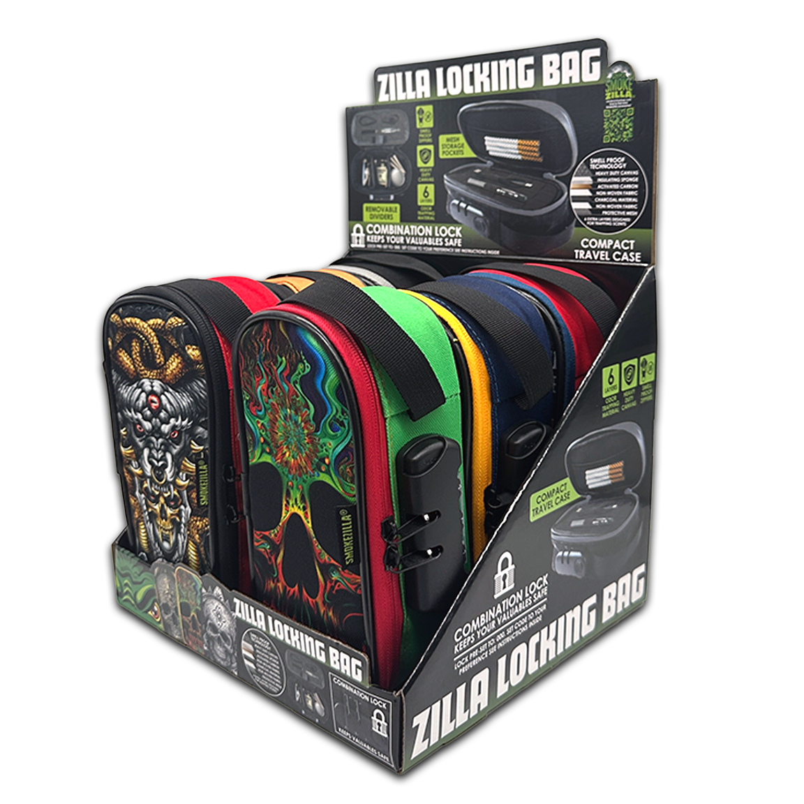 ZILLA LOCKING STASH BAG 6 PIECES PER DISPLAY