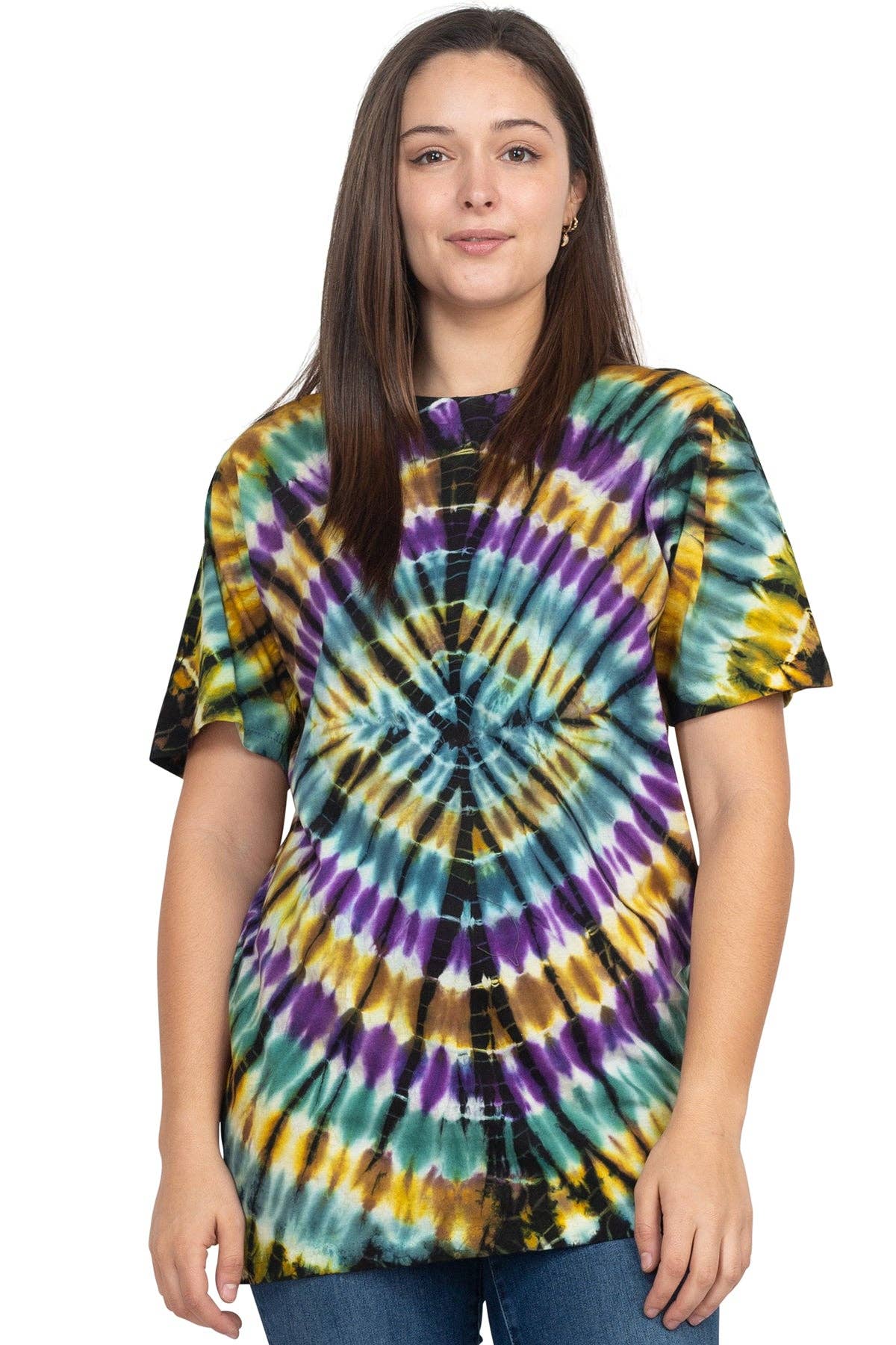 Unisex Diamond Tie-dye T-Shirt: Earth / Medium