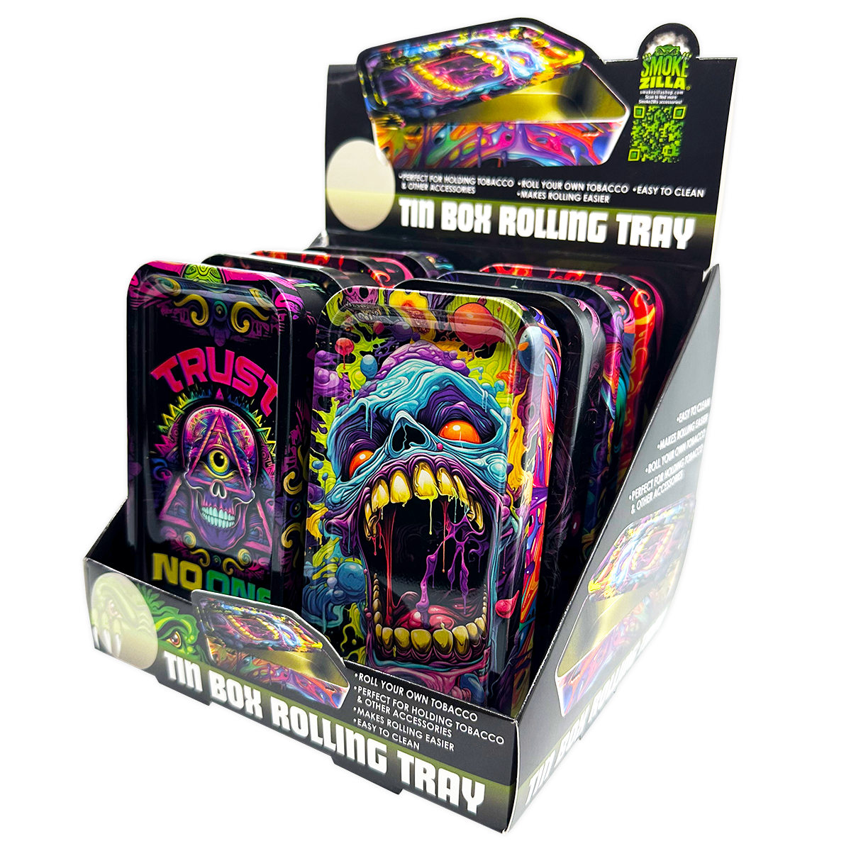 Smokezilla Metal Tray & Storage Box - 8 Pieces Per Display