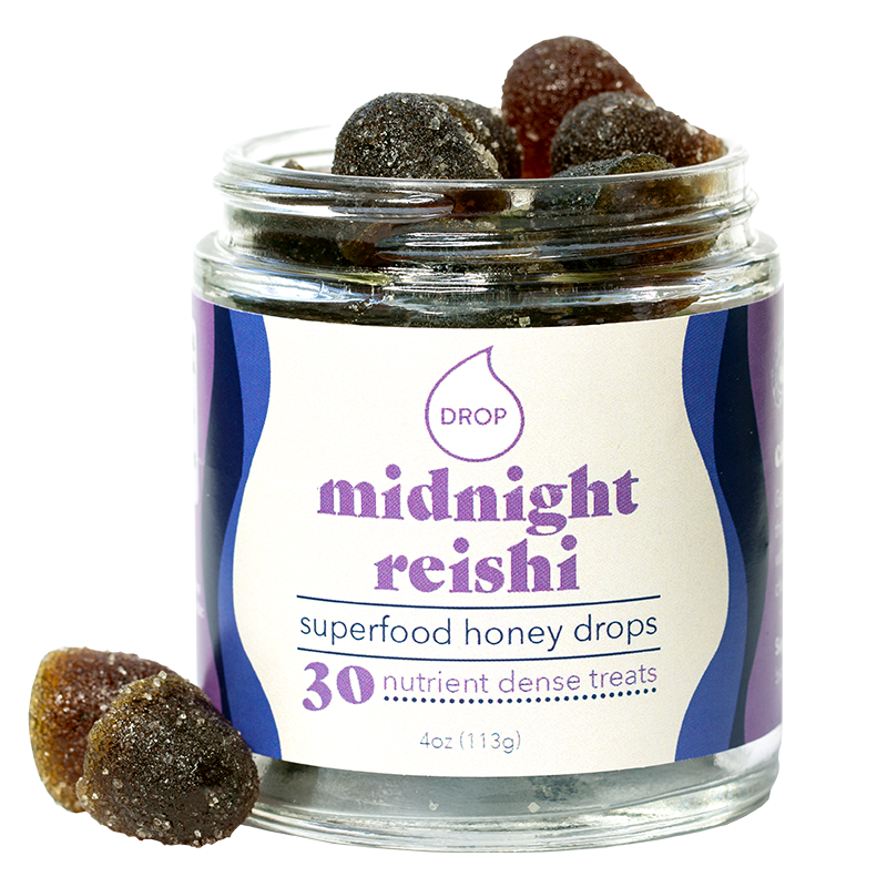 Midnight Reishi | Mushroom Honey Gummy | Sleep & Relaxation: 30 Count Jar (Standard Retail)