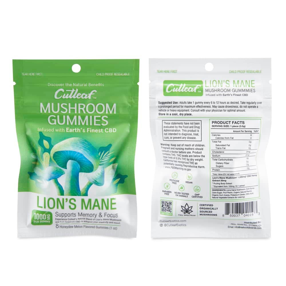 Cutleaf Exotics 1000mg Mushroom Gummies Nighttime