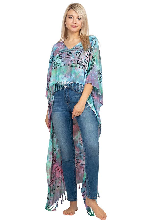 Mystical Hi Low Poncho: Violet / One Size