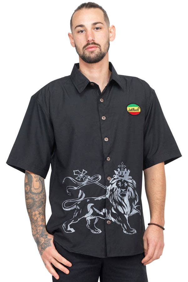 Lion of Judah Men's Rasta Shirt: Black / XX-Large