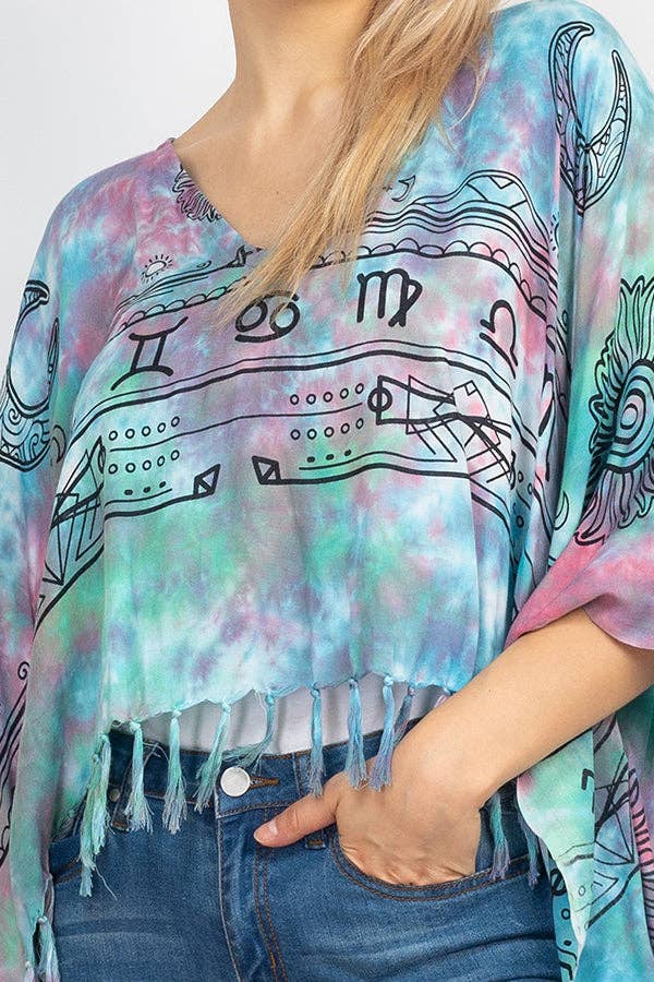 Mystical Hi Low Poncho: Violet / One Size