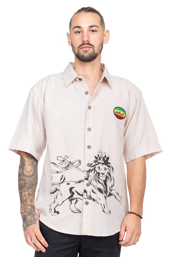 Lion of Judah Men's Rasta Shirt: Black / XX-Large