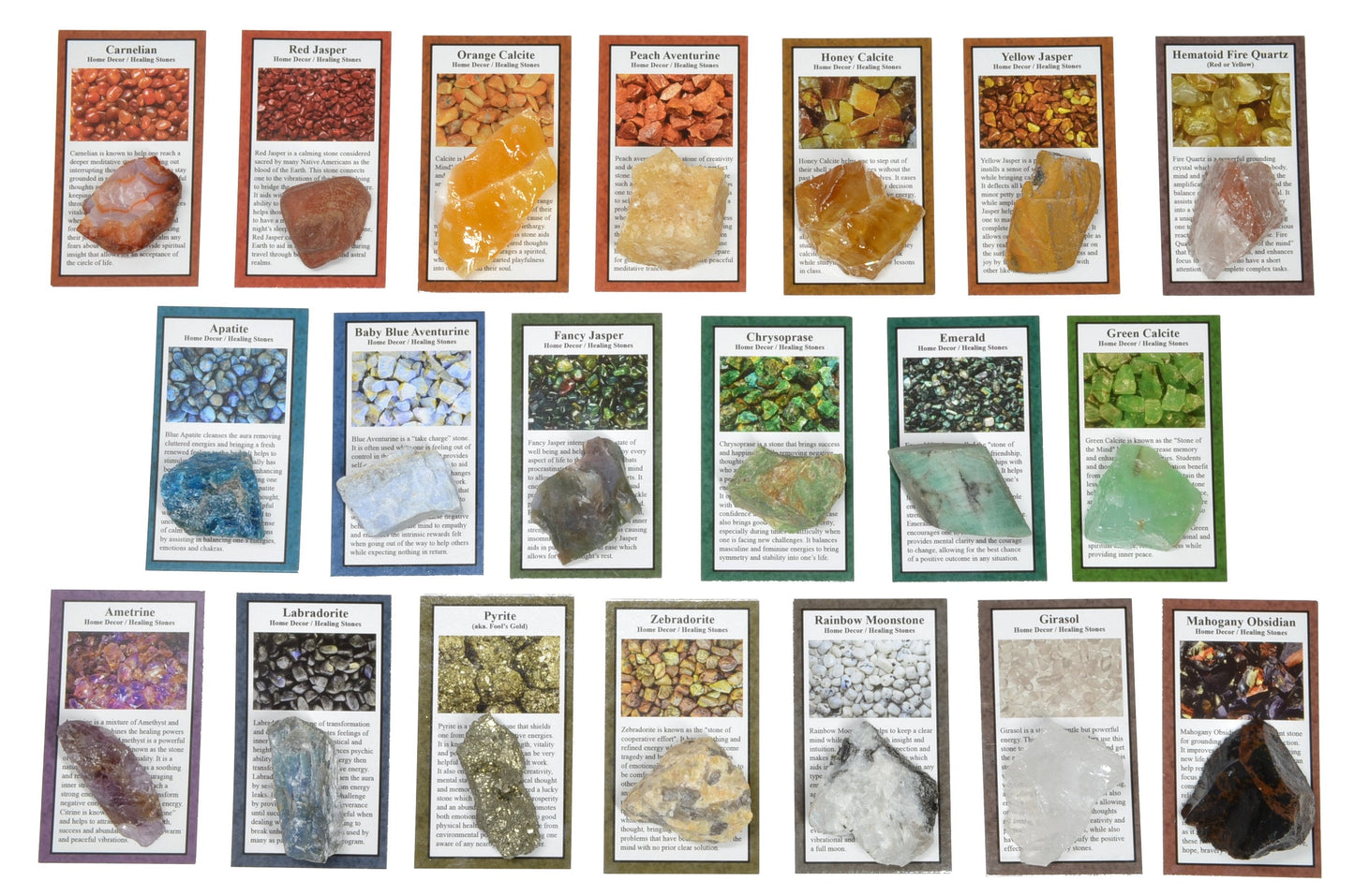 50 Different Rough Stones with Identification Cards - The Best Starter Rock Collection and Activity Kit! - DukeCityHerbs