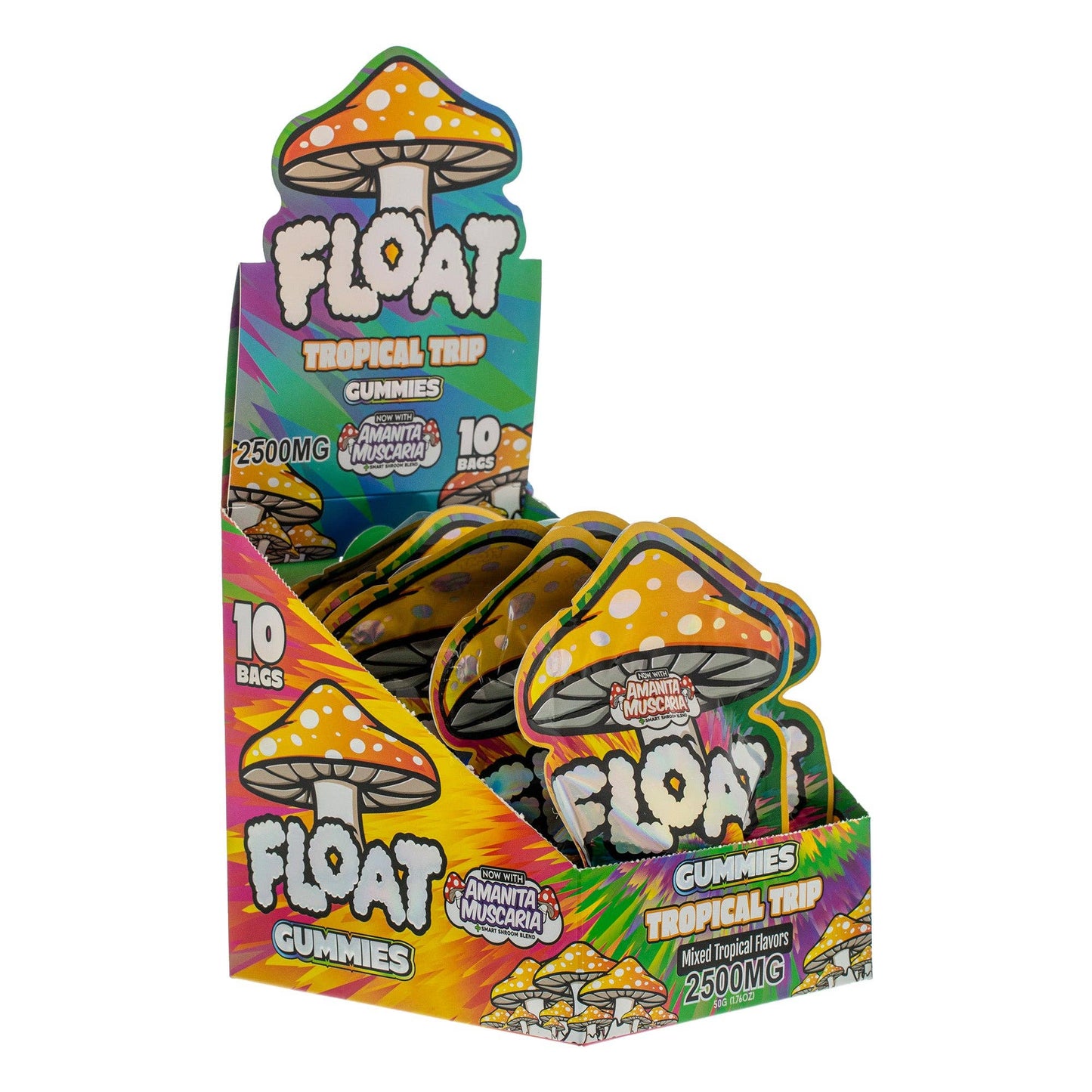 Float 2500mg Mushroom Gummies – 10ct: Tropical Trip