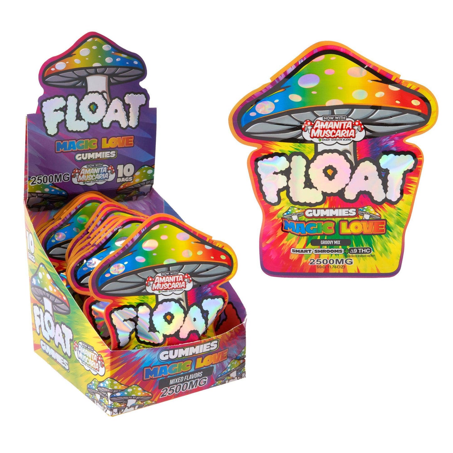 Float 2500mg Mushroom Gummies – 10ct: Tropical Trip