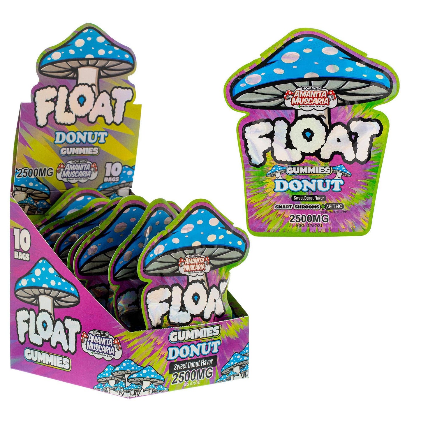 Float 2500mg Mushroom Gummies – 10ct: Tropical Trip