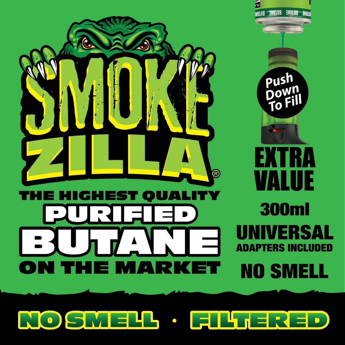 Smokezilla Bulk Butane Lighter Refill 300ML- 6/Display: Wholesale Price