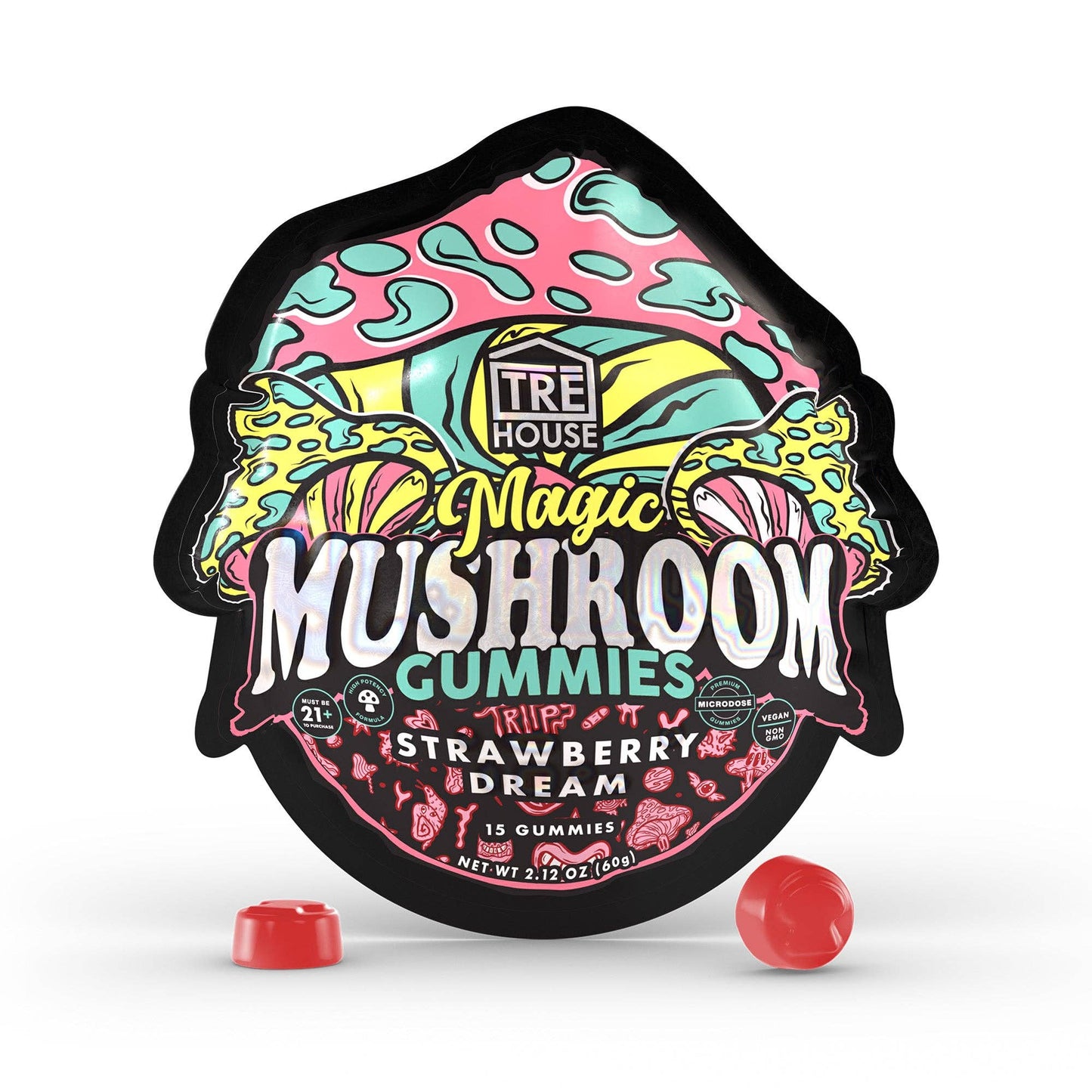 Tre House 15pk Mushroom Gummies –: Strawberry Dream
