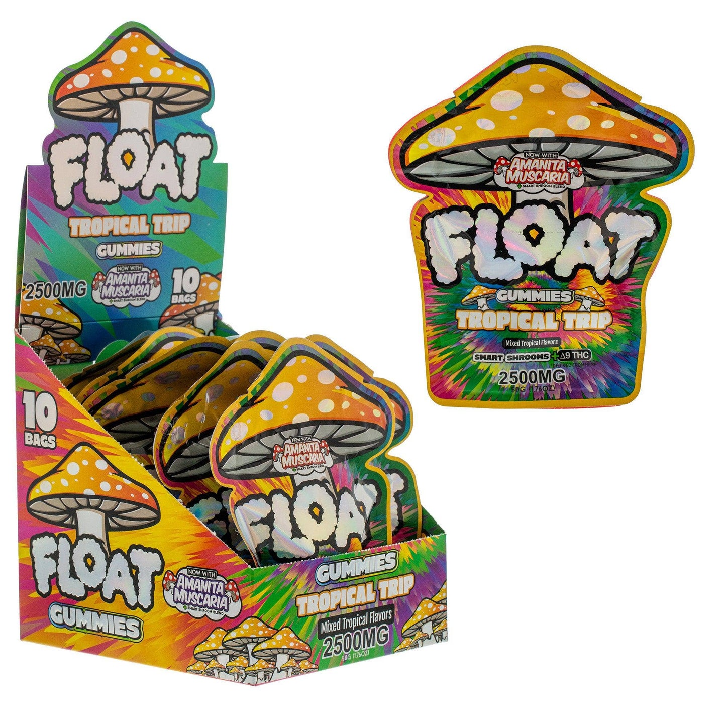 Float 2500mg Mushroom Gummies – 10ct: Tropical Trip