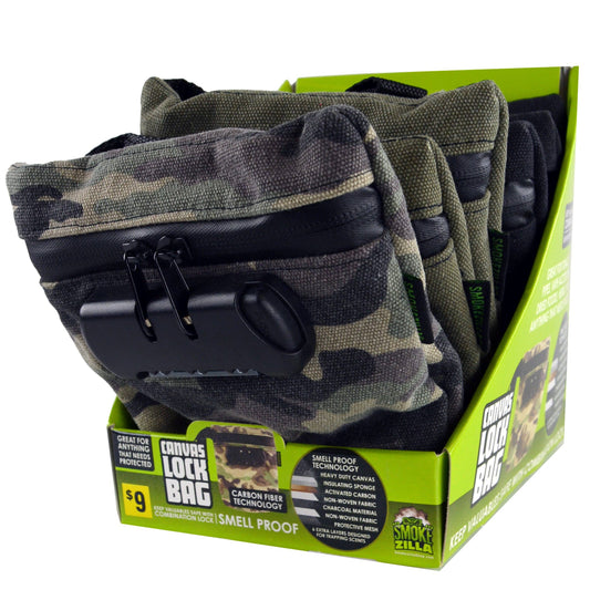 Smokezilla Smell Proof Canvas Lock Bag Assortment- 6/Display: Wholesale Price