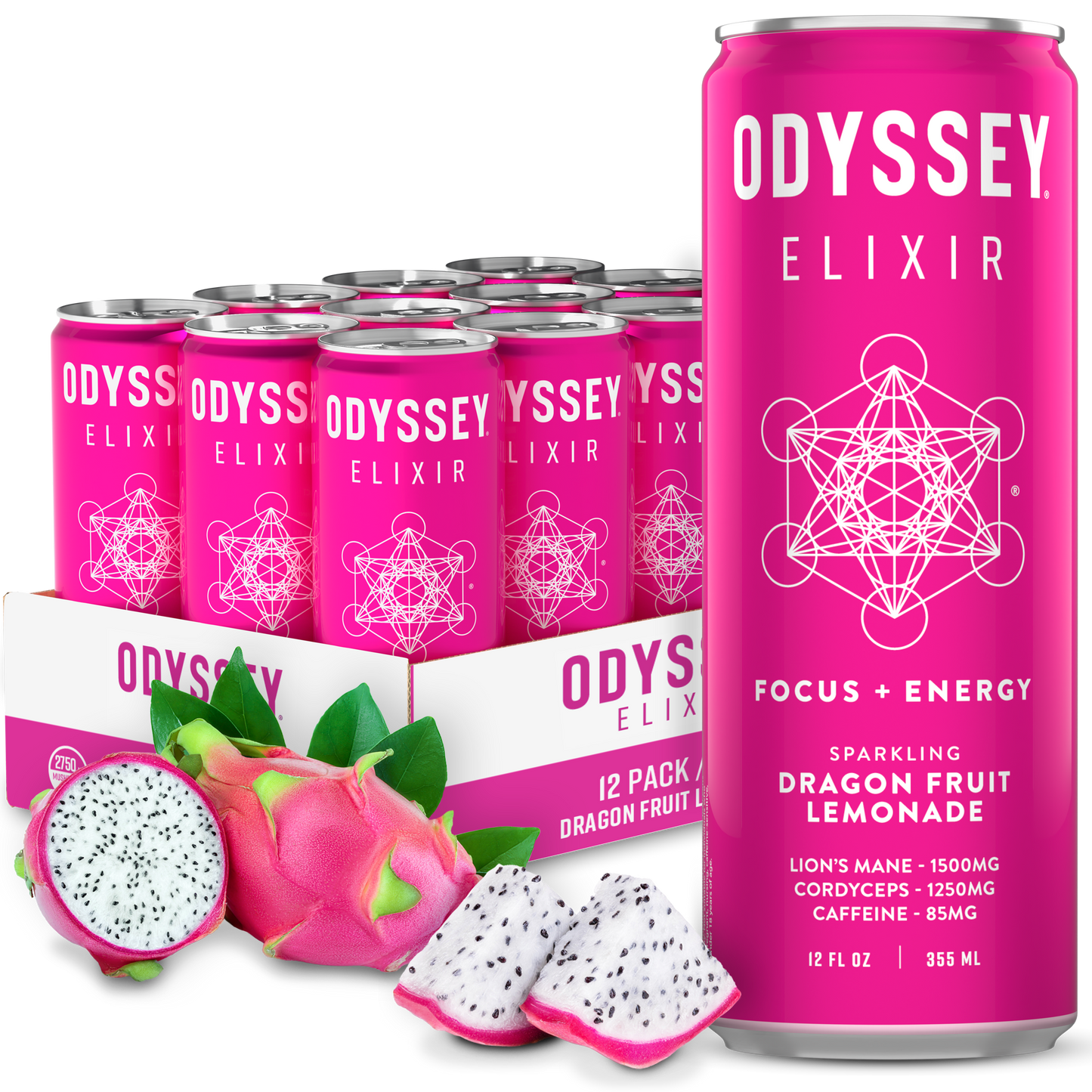 Dragon Fruit Lemonade 85mg Sparkling Mushroom Energy