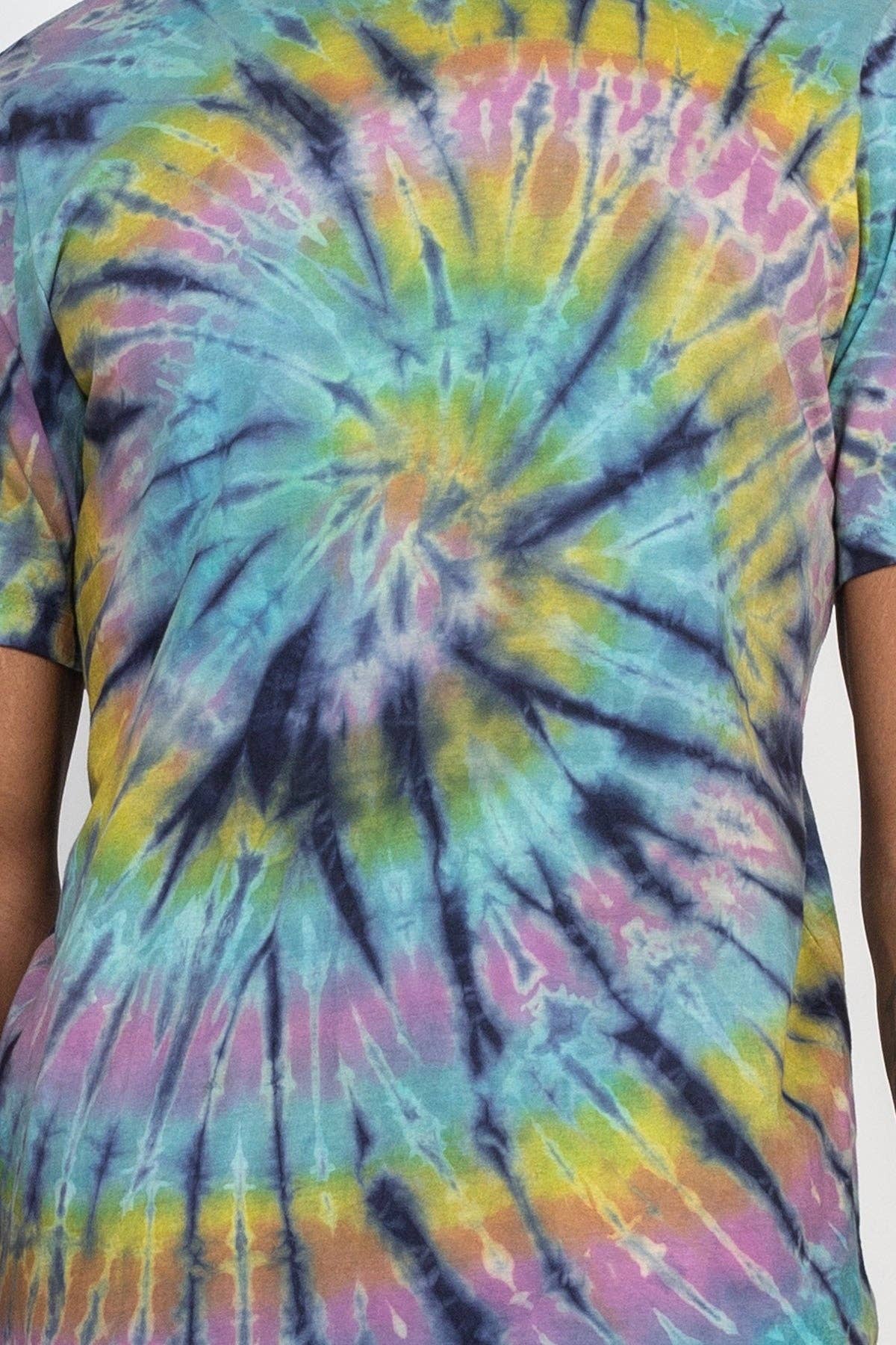 Unisex Rainbow Arc Tie-dye T-Shirt: Rainbow / Large