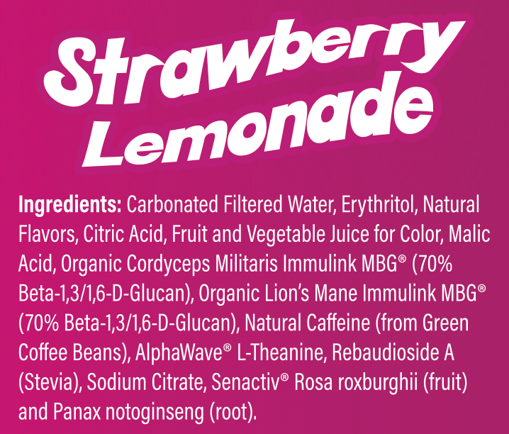 Mushroom Energy Drink Strawberry Lemonade