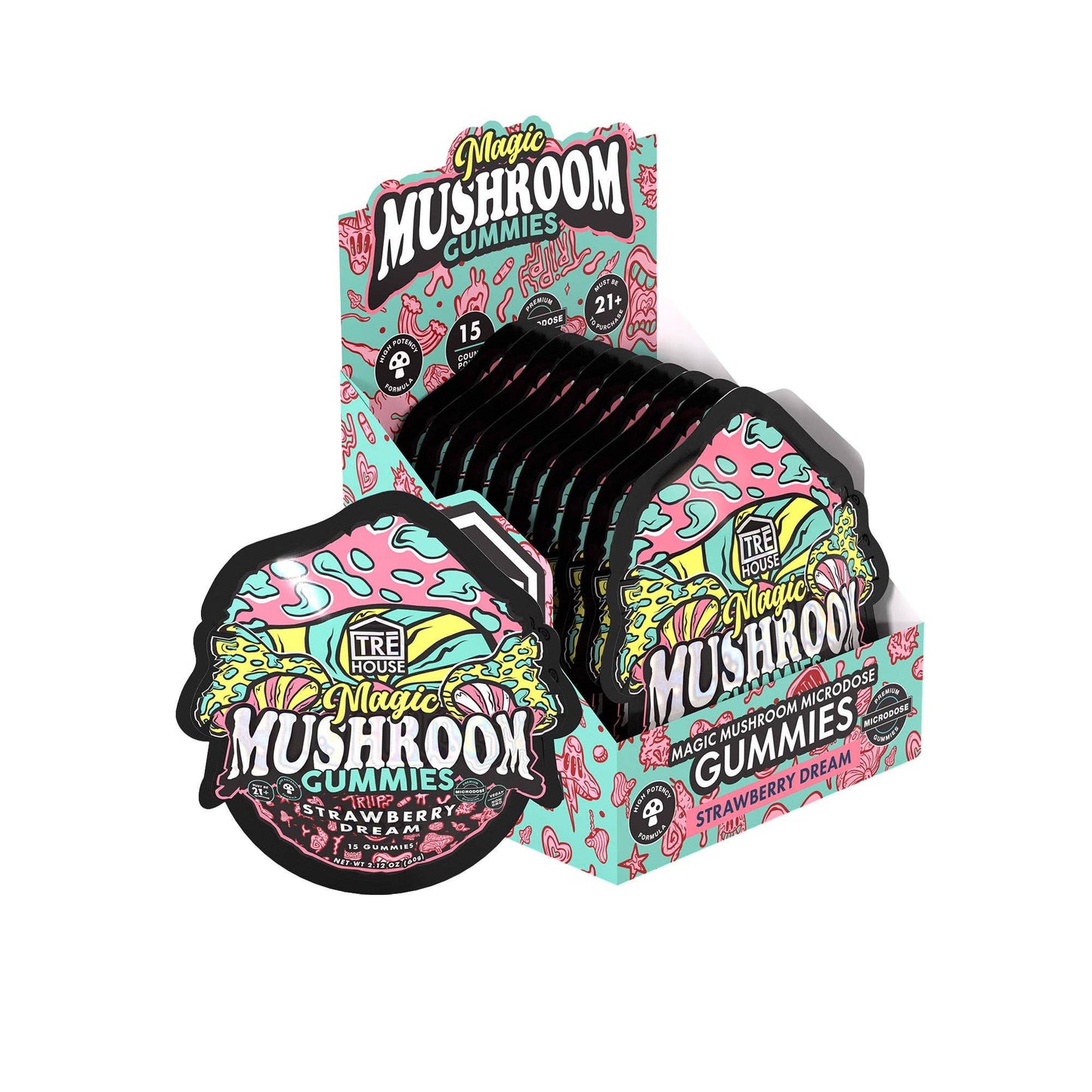 Tre House 15pk Mushroom Gummies –: Strawberry Dream