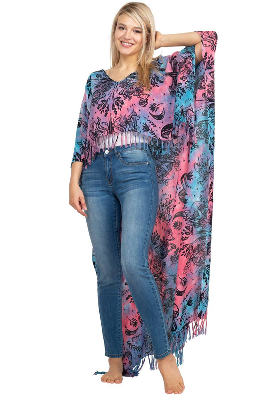 Mushroom Hi Low Poncho: Pastel / One Size
