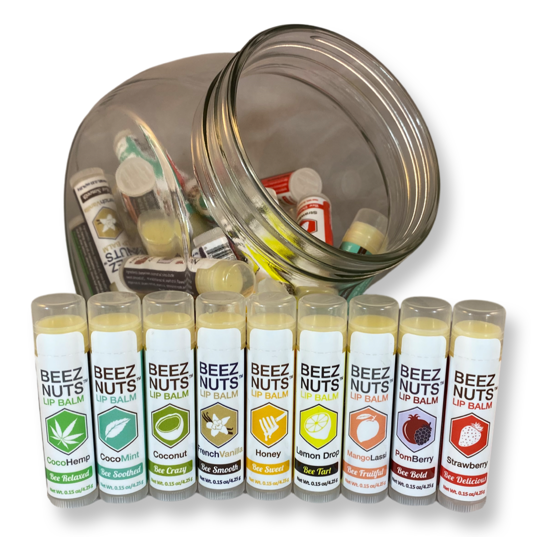 Beez Nuts Lip Balms Fishbowl Display: Assorted / 36 Count
