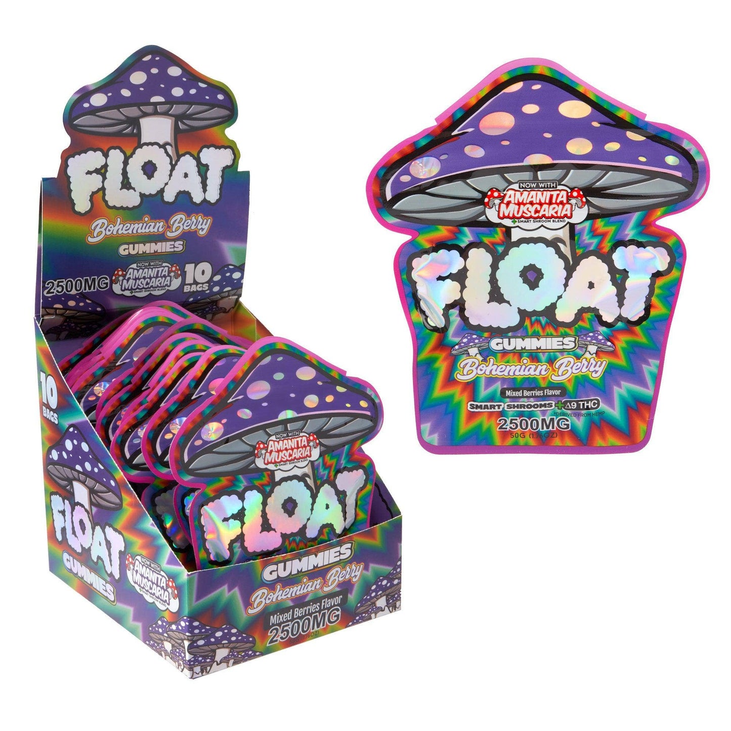 Float 2500mg Mushroom Gummies – 10ct: Tropical Trip