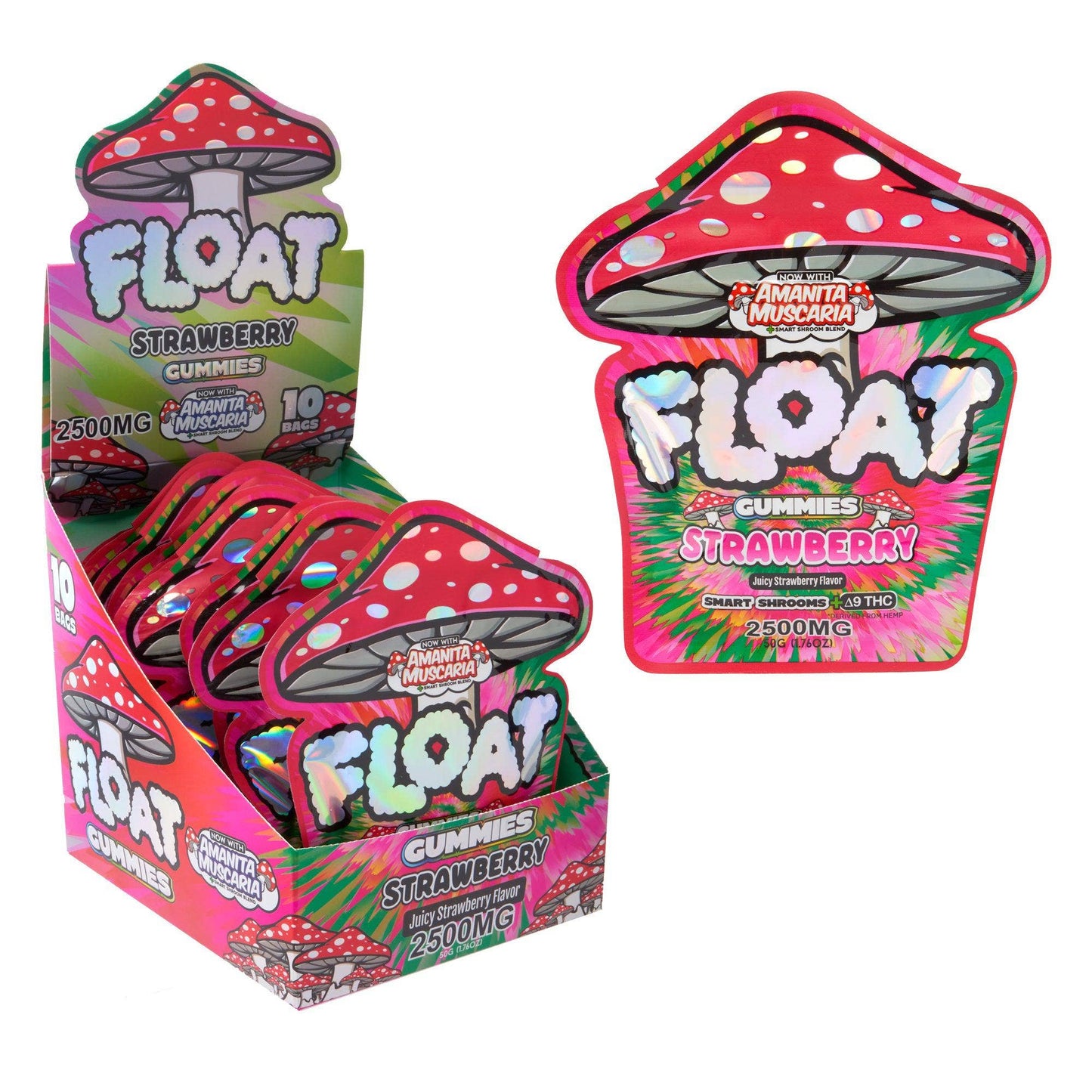 Float 2500mg Mushroom Gummies – 10ct: Tropical Trip