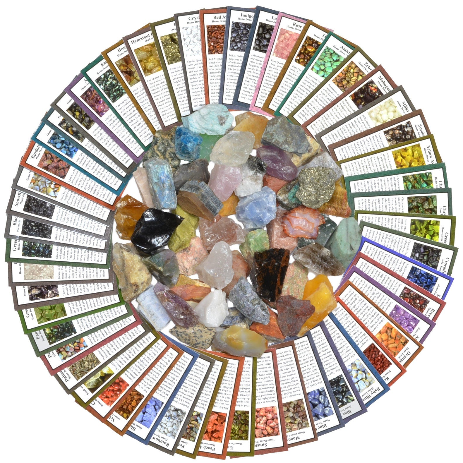 50 Different Rough Stones with Identification Cards - The Best Starter Rock Collection and Activity Kit! - DukeCityHerbs