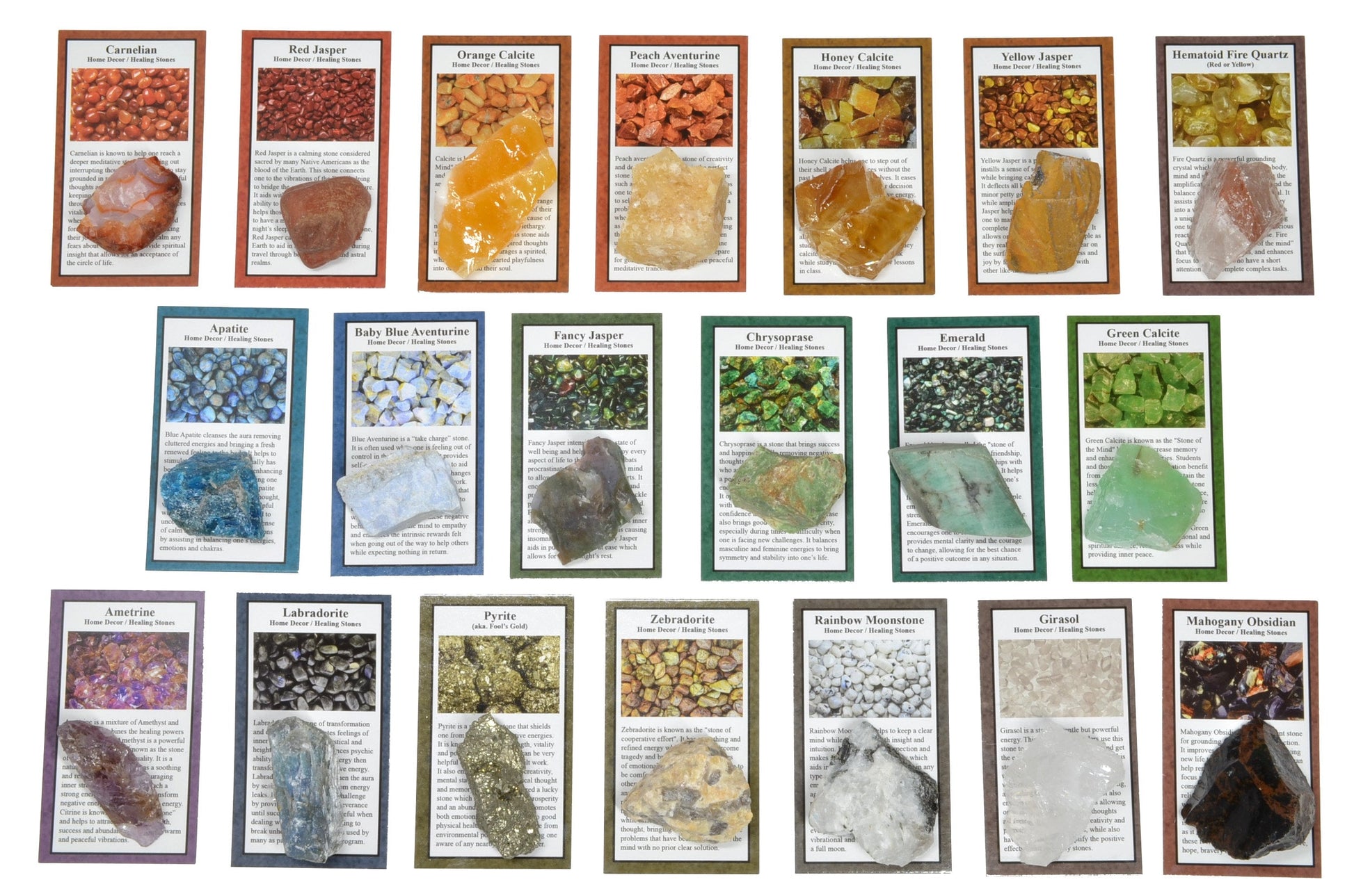 50 Different Rough Stones with Identification Cards - The Best Starter Rock Collection and Activity Kit! - DukeCityHerbs