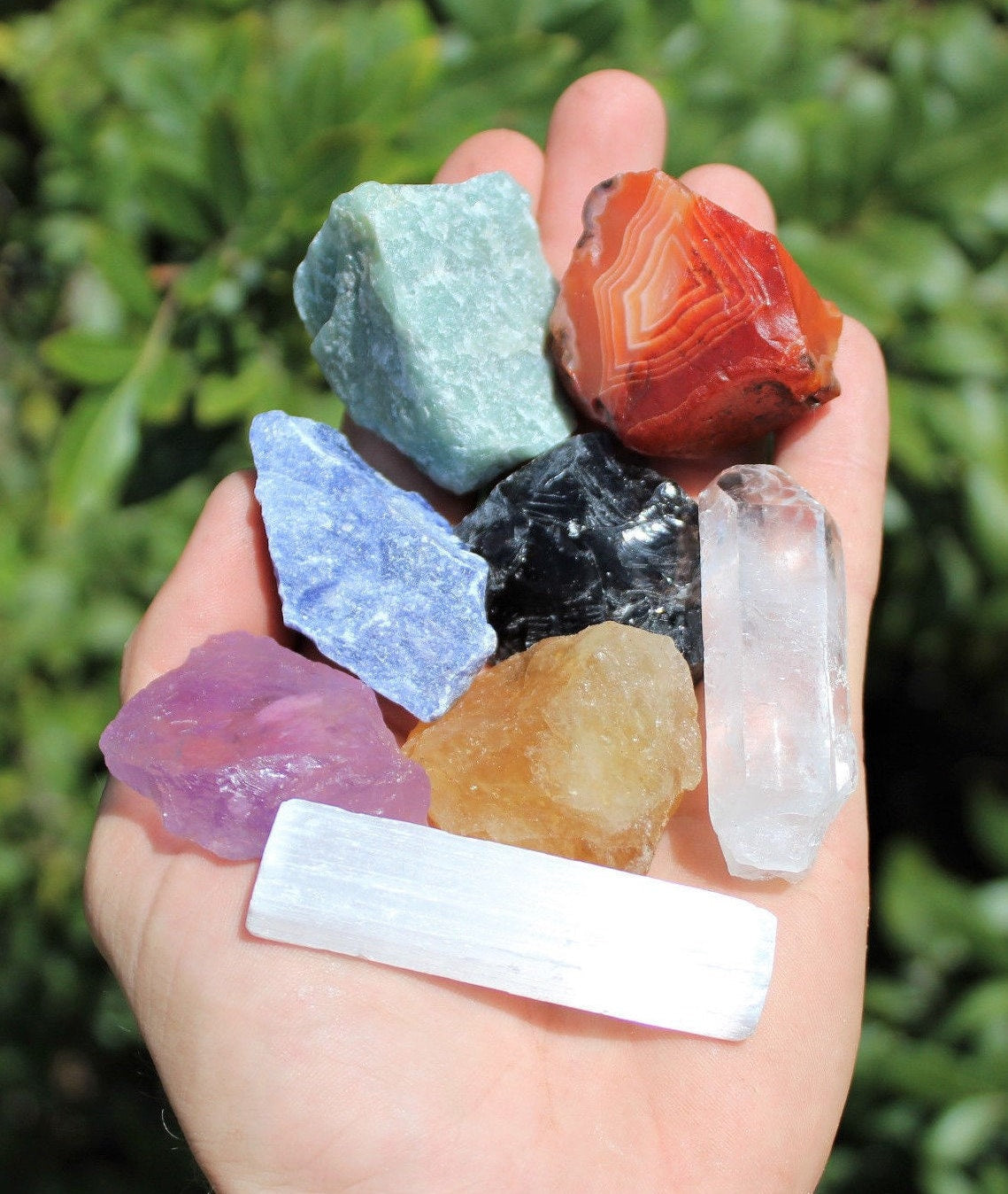 Beginners Crystal Kit, 20 pcs - Chakra Protection Healing Sets PLUS Natural Rough & Tumbled Crystal Specimens (Healing Crystals and Stones) - DukeCityHerbs