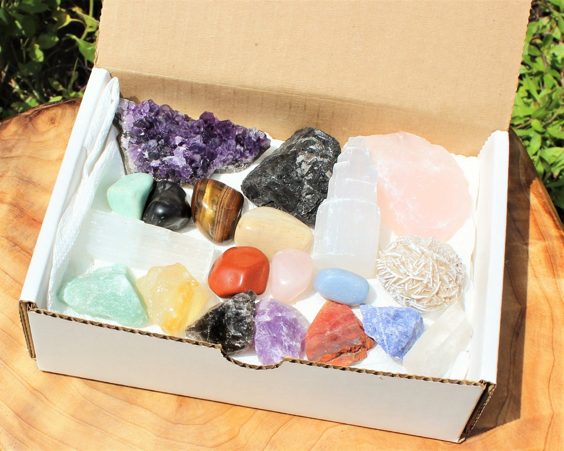 Beginners Crystal Kit, 20 pcs - Chakra Protection Healing Sets PLUS Natural  Rough & Tumbled Crystal Specimens (Healing Crystals and Stones)