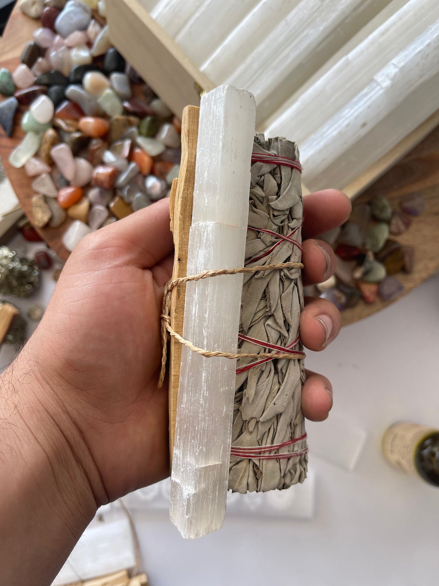 Selenite Wands 4 inch , 6inch -  Raw Selenite - Selenite Crystal Wands - Selenite Stick For Reiki Healing, FREE SHIPPING - DukeCityHerbs