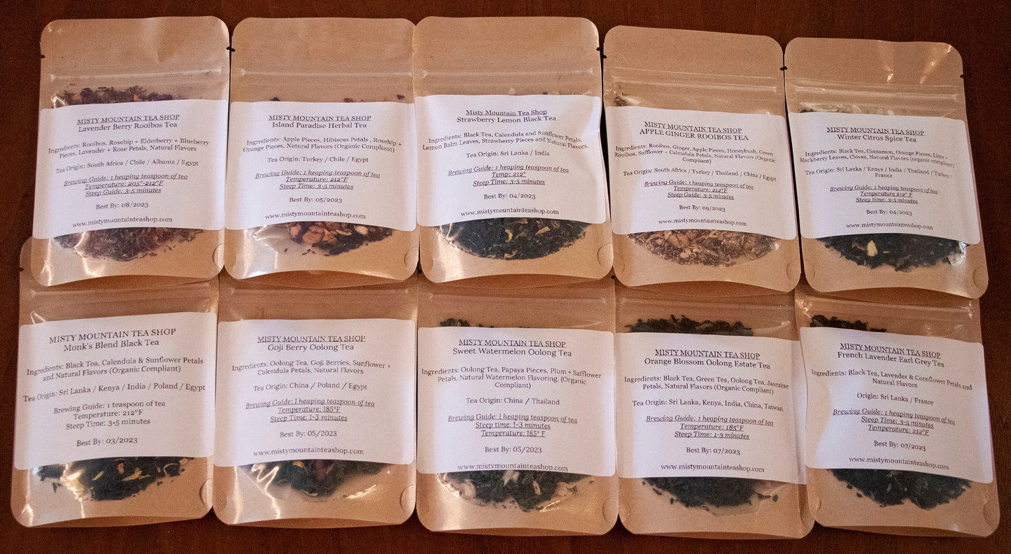 Create Your Own Tea Sample Set  Discounted Tea  Loose Leaf Tea  Tea Gift - DukeCityHerbs