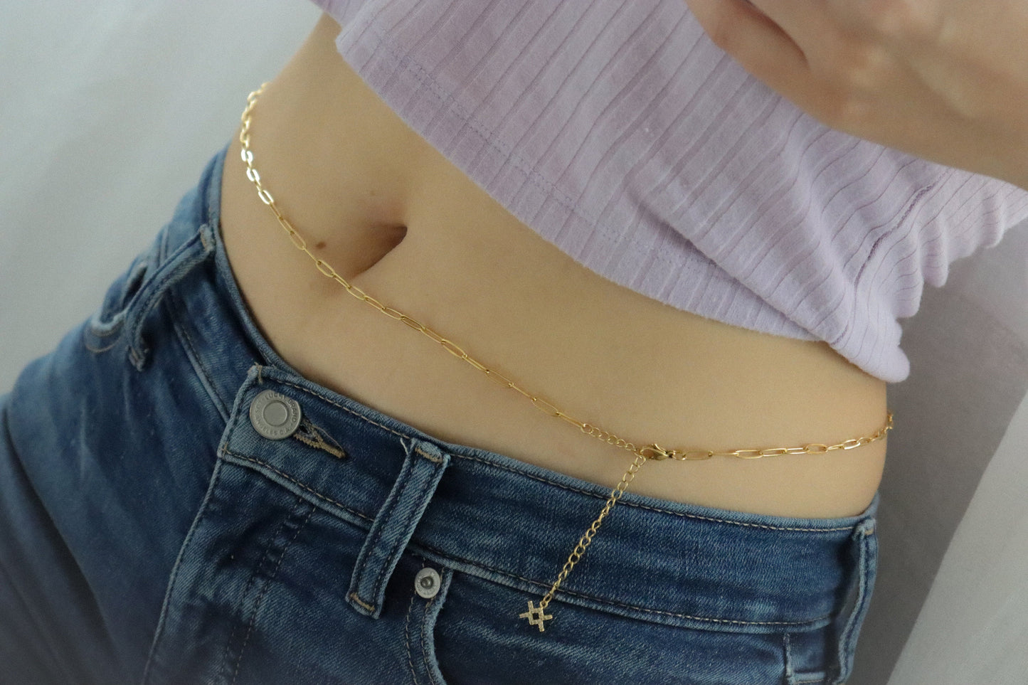 18K Gold Waist Chain, Belly Chain Bikini Body Jewelry Freshwater Pearl, Beaded, Body, WATERPROOF Resistant Gold Anti Tarnish Gold Jewelry - DukeCityHerbs