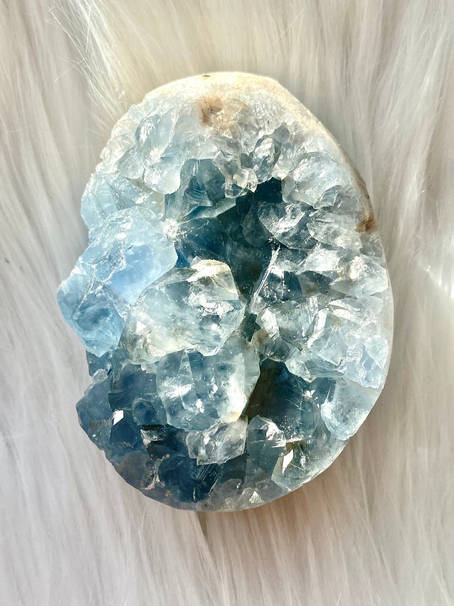 Celestite Cluster - Crystal Clusters - Celestite Raw Crystals - Celestite Egg - DukeCityHerbs