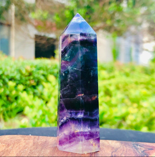 Natural Rainbow Fluorite Points Wand-Spiritual Meditation Energy Reiki Healing Crystal Quartz Obelisk Points Tower for Home Decoration - DukeCityHerbs