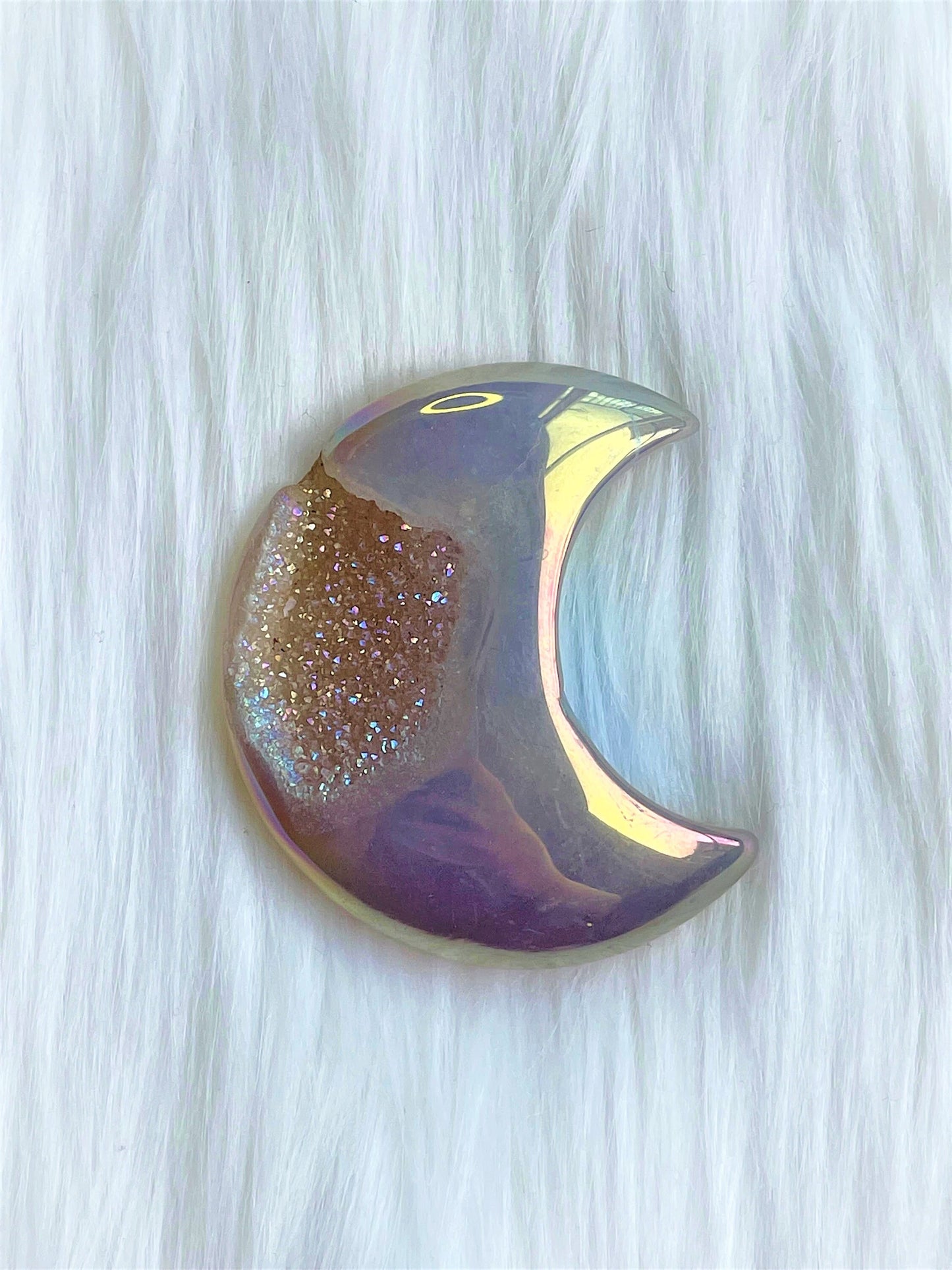 Moon Crystal - Angel Aura Quartz - Crystal Druzy Agate - DukeCityHerbs