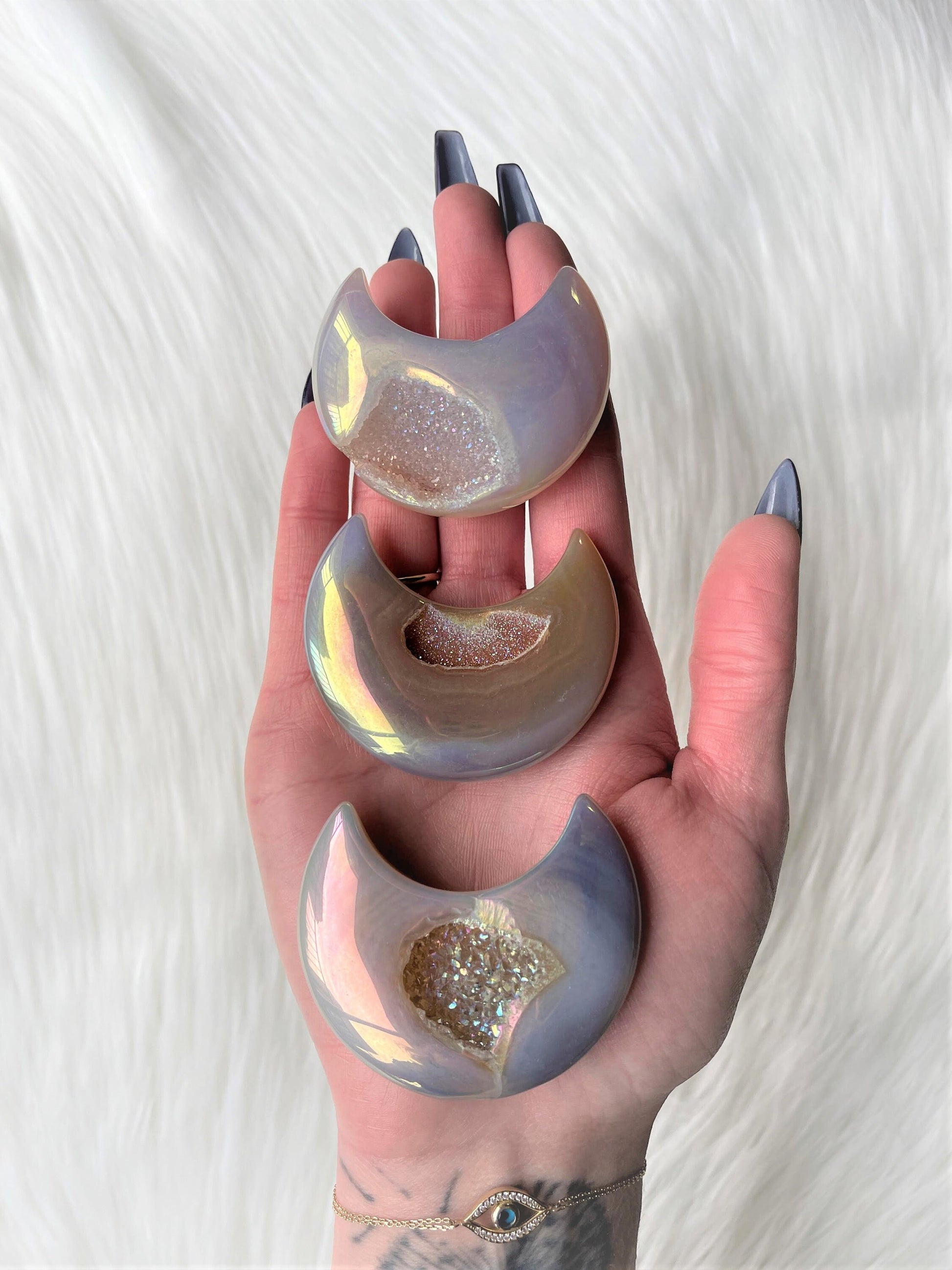 Moon Crystal - Angel Aura Quartz - Crystal Druzy Agate - DukeCityHerbs