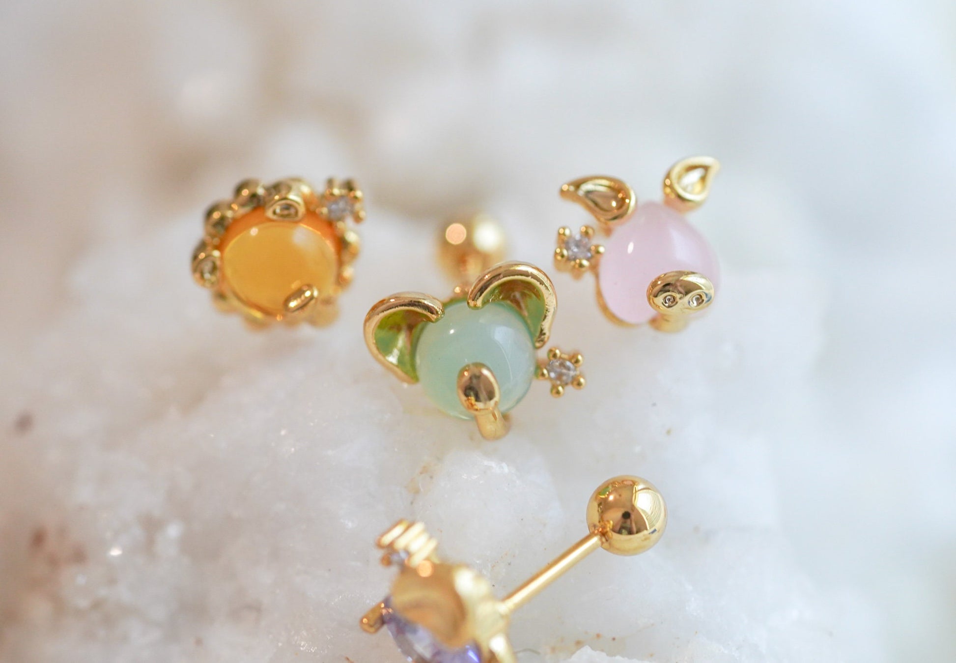 Stud Earrings, Ear Cuff No Piercing, Gold Ear Cuff, Cat Jewelry, Cartilage Earring, Crystal Earrings, Handmade Jewelry, Non Pierced Ear Cuff - DukeCityHerbs