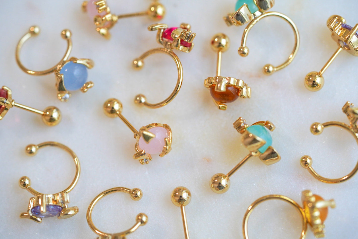 Stud Earrings, Ear Cuff No Piercing, Gold Ear Cuff, Cat Jewelry, Cartilage Earring, Crystal Earrings, Handmade Jewelry, Non Pierced Ear Cuff - DukeCityHerbs