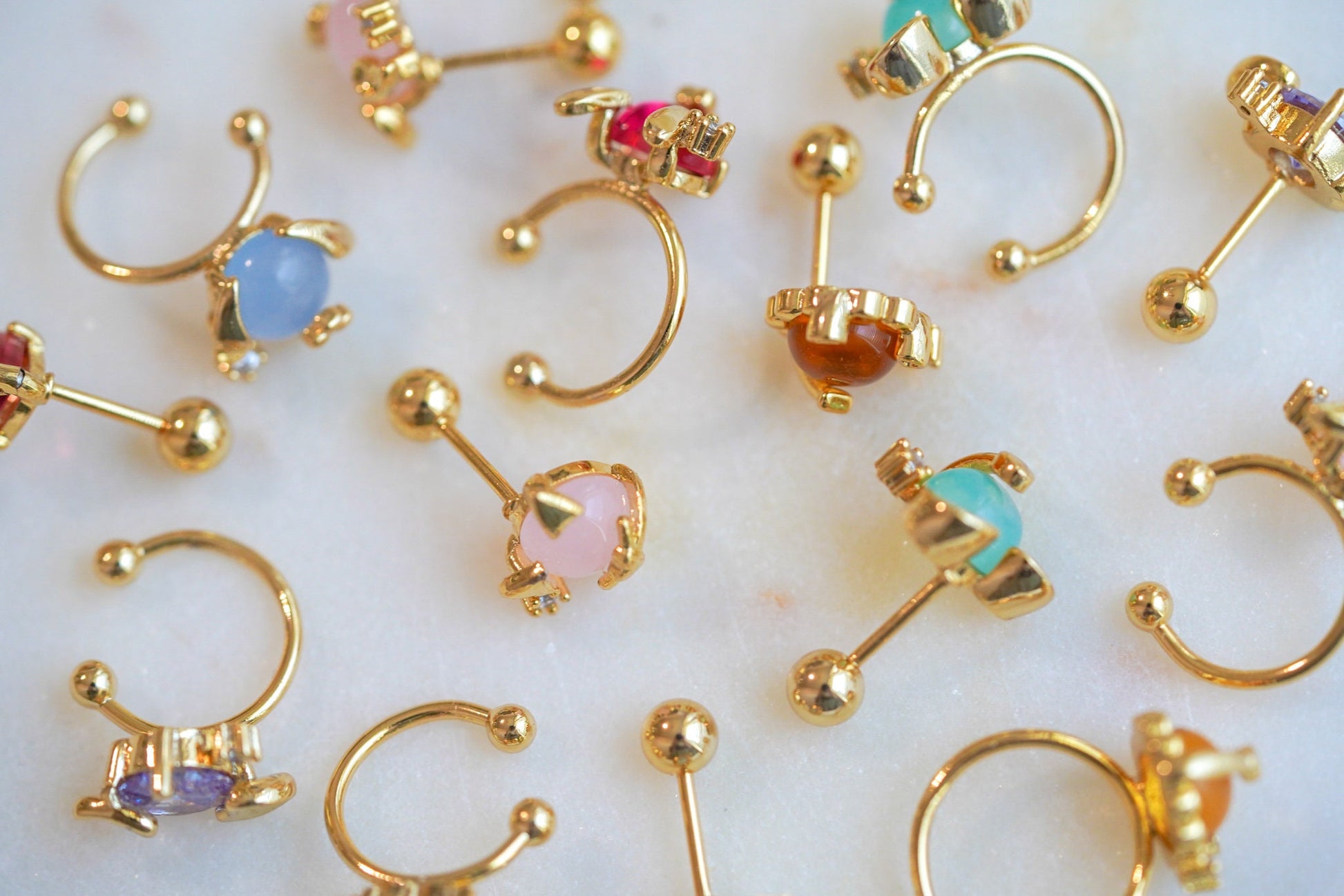 Stud Earrings, Ear Cuff No Piercing, Gold Ear Cuff, Cat Jewelry, Cartilage Earring, Crystal Earrings, Handmade Jewelry, Non Pierced Ear Cuff - DukeCityHerbs
