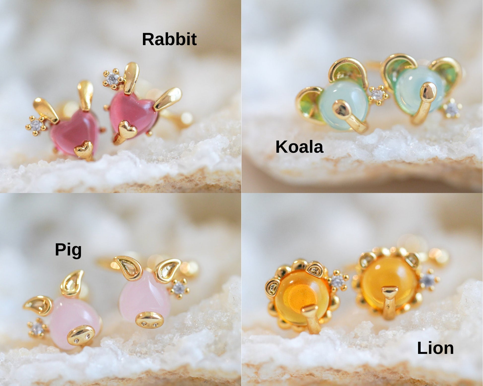 Stud Earrings, Ear Cuff No Piercing, Gold Ear Cuff, Cat Jewelry, Cartilage Earring, Crystal Earrings, Handmade Jewelry, Non Pierced Ear Cuff - DukeCityHerbs