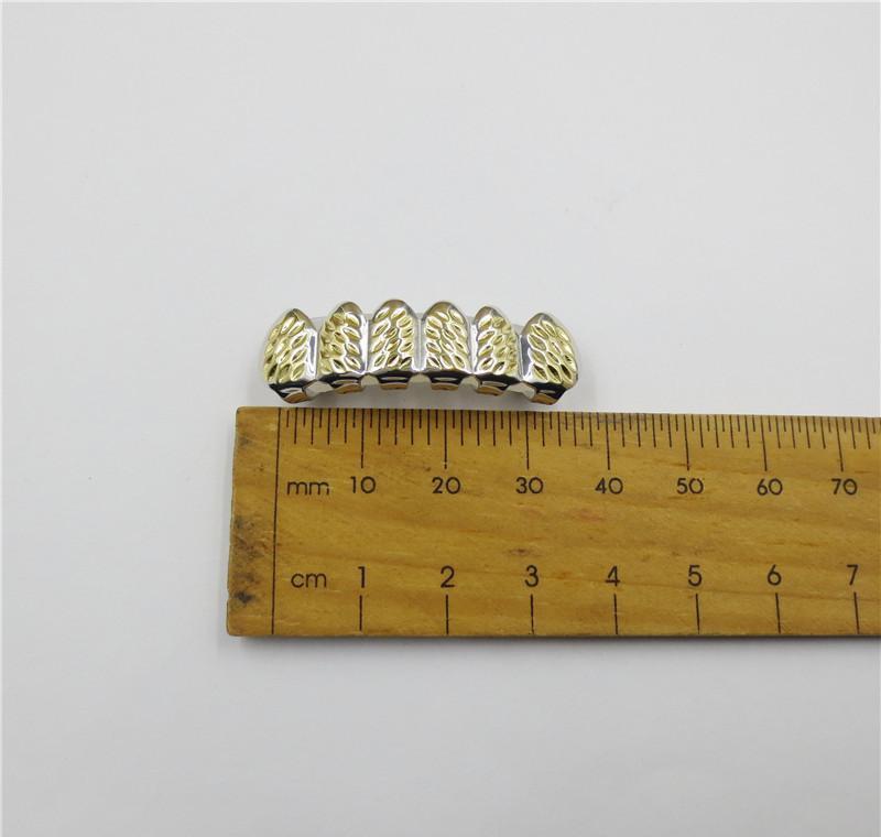 18k Gold Teeth Braces Punk Hip Hop Multicolor Diamond Custom Bottom Teeth Grillz Dental Mouth Fang Grills Tooth Cap Vampire - DukeCityHerbs